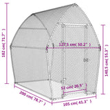 Kippenhok 200x105x182 cm gegalvaniseerd staal zilverkleurig