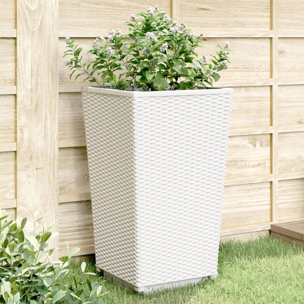 Plantenbakken 2 st 32,5x32,5x57 cm polypropeen wit - AllerleiShop