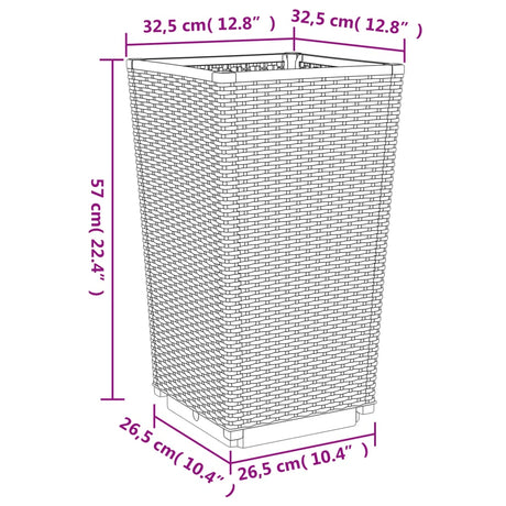 Plantenbakken 2 st 32,5x32,5x57 cm polypropeen bruin - AllerleiShop