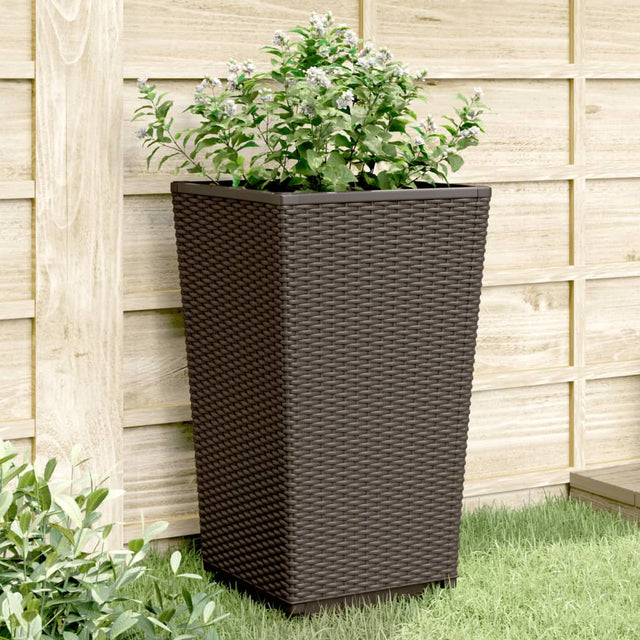 Plantenbakken 2 st 32,5x32,5x57 cm polypropeen bruin - AllerleiShop