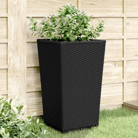 Plantenbakken 4 st 32,5x32,5x57 cm polypropeen zwart - AllerleiShop