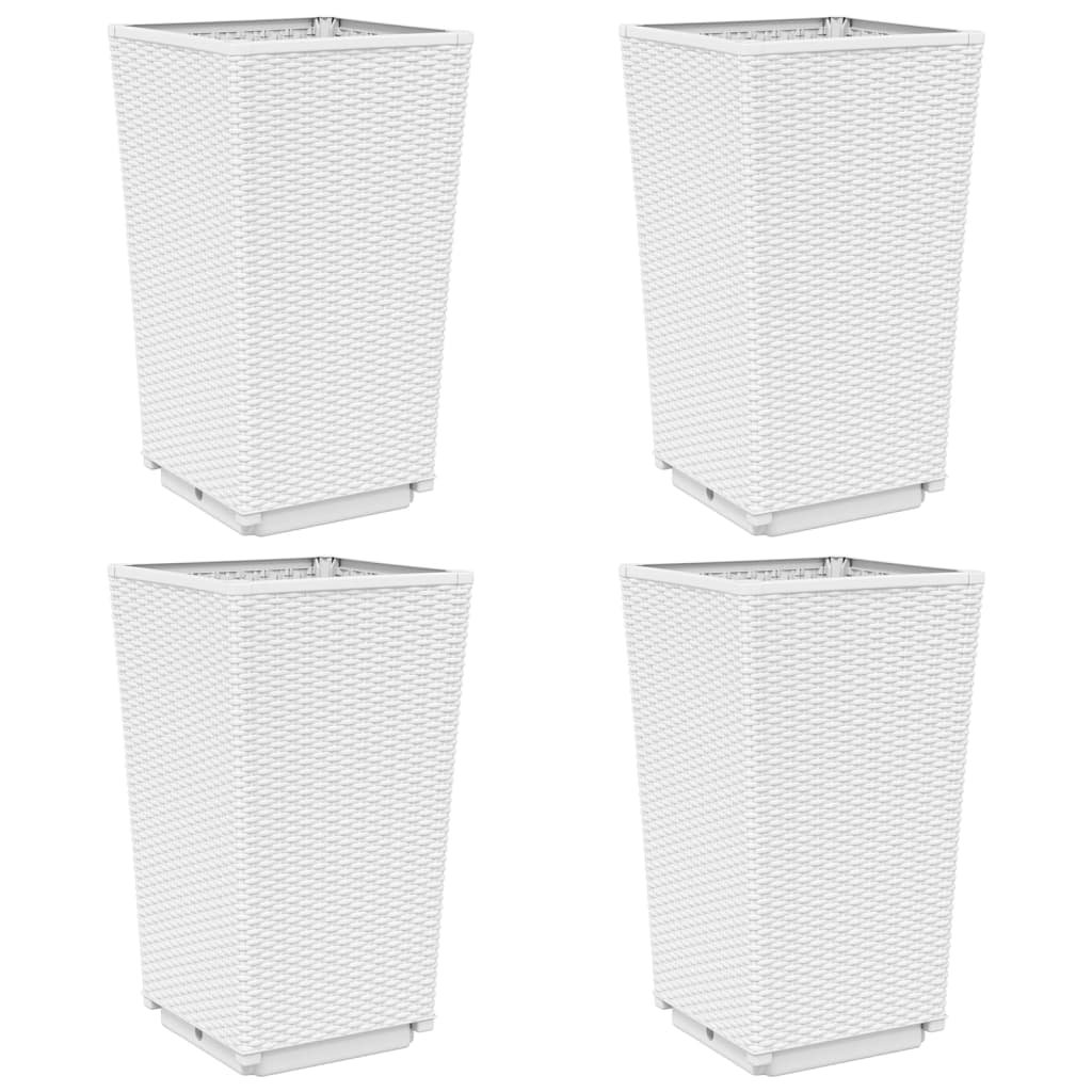 Plantenbakken 4 st 32,5x32,5x57 cm polypropeen wit - AllerleiShop