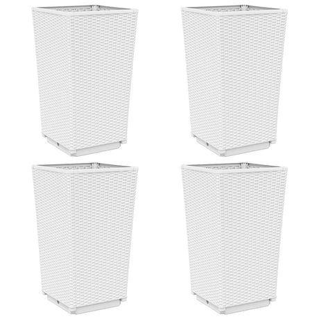 Plantenbakken 4 st 32,5x32,5x57 cm polypropeen wit - AllerleiShop