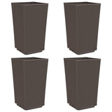 Plantenbakken 4 st 32,5x32,5x57 cm polypropeen bruin - AllerleiShop