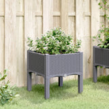 Plantenbak met poten 40x40x42 cm polypropeen grijs - AllerleiShop