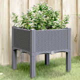 Plantenbak met poten 40x40x42 cm polypropeen grijs - AllerleiShop