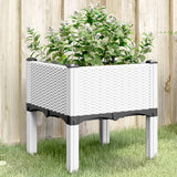 Plantenbak met poten 40x40x42 cm polypropeen wit - AllerleiShop