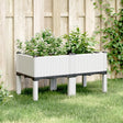 Plantenbak met poten 80x40x42 cm polypropeen wit - AllerleiShop