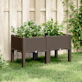 Plantenbak met poten 80x40x42 cm polypropeen bruin - AllerleiShop