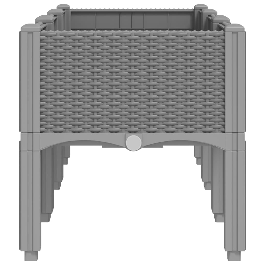 Plantenbak met poten 120x40x42 cm polypropeen lichtgrijs - AllerleiShop