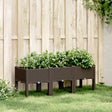 Plantenbak met poten 120x40x42 cm polypropeen bruin - AllerleiShop