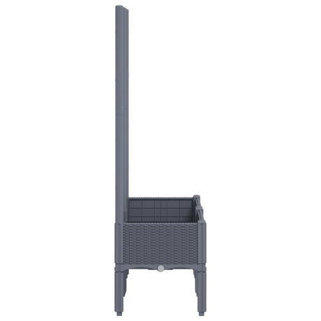 Plantenbak met latwerk 80x40x142 cm polypropeen grijs - AllerleiShop