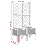 Plantenbak met latwerk 80x40x142 cm polypropeen grijs - AllerleiShop