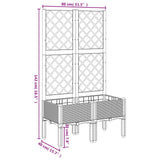 Plantenbak met latwerk 80x40x142 cm polypropeen zwart - AllerleiShop