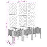 Plantenbak met latwerk 120x40x142 cm polypropeen grijs - AllerleiShop