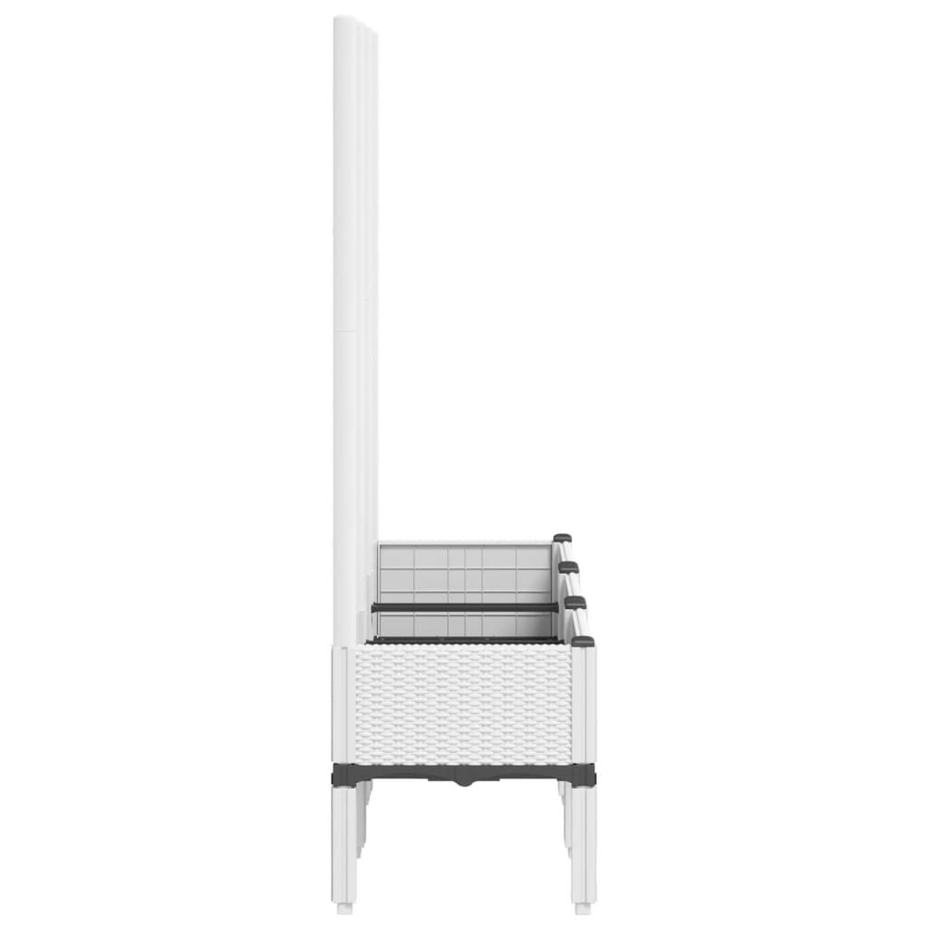 Plantenbak met latwerk 120x40x142 cm polypropeen wit - AllerleiShop