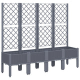 Plantenbak met latwerk 160x40x142 cm polypropeen grijs - AllerleiShop