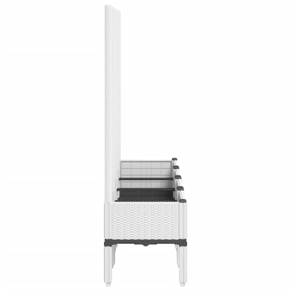 Plantenbak met latwerk 160x40x142 cm polypropeen wit - AllerleiShop