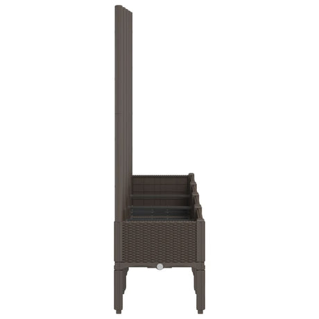 Plantenbak met latwerk 160x40x142 cm polypropeen bruin - AllerleiShop