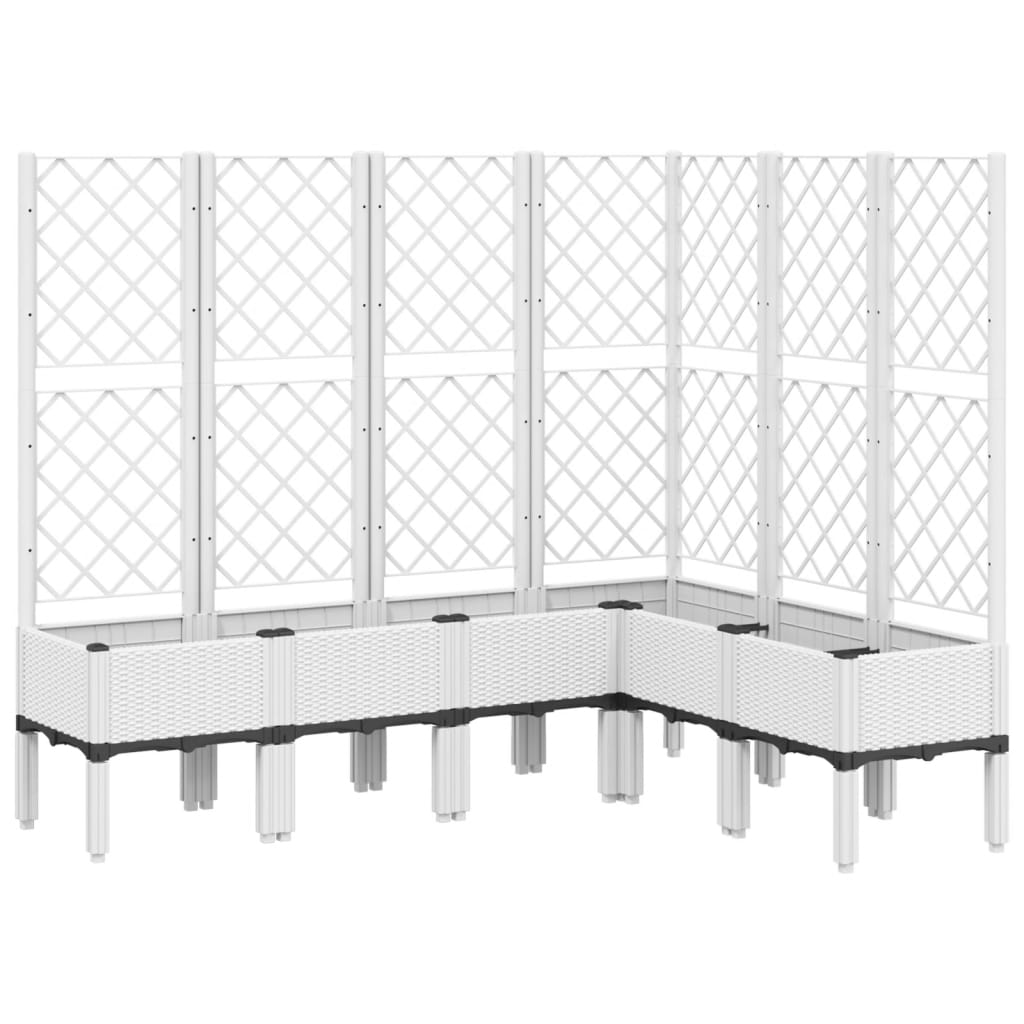 Plantenbak met latwerk 160x120x142 cm polypropeen wit - AllerleiShop