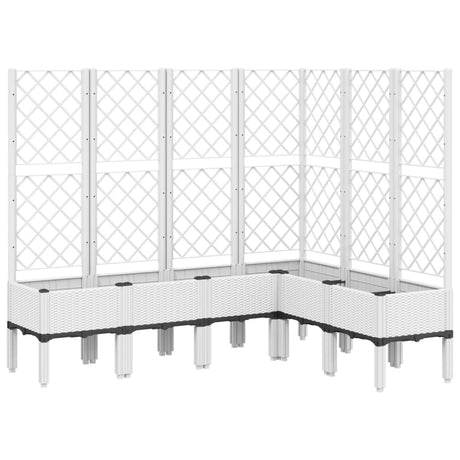 Plantenbak met latwerk 160x120x142 cm polypropeen wit - AllerleiShop