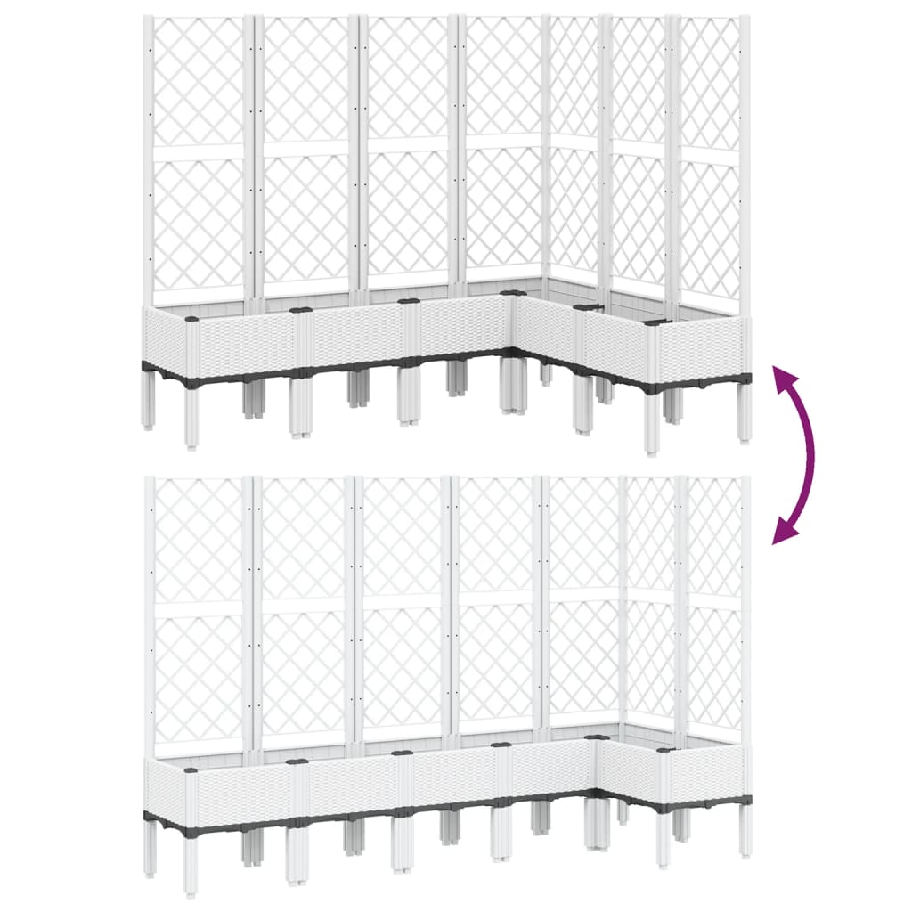 Plantenbak met latwerk 160x120x142 cm polypropeen wit - AllerleiShop