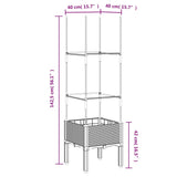 Plantenbak met latwerk 40x40x142,5 cm polypropeen grijs - AllerleiShop