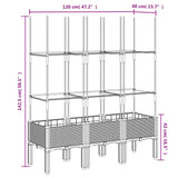 Plantenbak met latwerk 120x40x142,5 cm polypropeen grijs - AllerleiShop