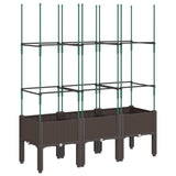 Plantenbak met latwerk 120x40x142,5 cm polypropeen bruin - AllerleiShop