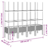 Plantenbak met latwerk 160x40x142,5 cm polypropeen wit - AllerleiShop