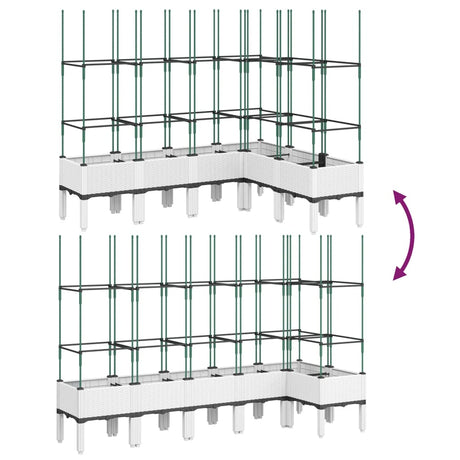 Plantenbak met latwerk 160x120x142,5 cm polypropeen wit - AllerleiShop