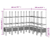 Plantenbak met latwerk 200x160x142,5 cm polypropeen lichtgrijs - AllerleiShop