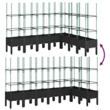 Plantenbak met latwerk 200x160x142,5 cm polypropeen zwart - AllerleiShop