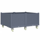 Plantenbak met wielen 100x80x54 cm polypropeen grijs - AllerleiShop