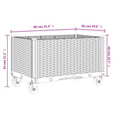 Plantenbak met wielen 80x50x54 cm polypropeen lichtgrijs - AllerleiShop