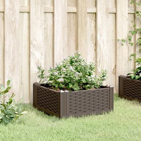 Plantenbak met pinnen 42,5x42,5x28,5 cm polypropeen bruin - AllerleiShop