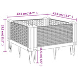 Plantenbak met pinnen 42,5x42,5x28,5 cm polypropeen bruin - AllerleiShop