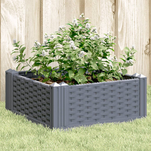 Plantenbak met pinnen 42,5x42,5x28,5 cm polypropeen grijs - AllerleiShop