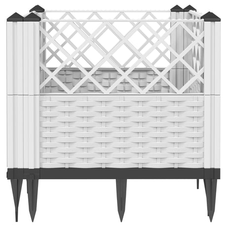 Plantenbak met pinnen 43,5x43,5x43,5 cm polypropeen wit - AllerleiShop