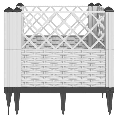 Plantenbak met pinnen 43,5x43,5x43,5 cm polypropeen wit - AllerleiShop