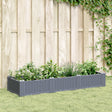 Plantenbak met pinnen 125x40x28,5 cm polypropeen grijs - AllerleiShop