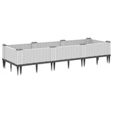 Plantenbak met pinnen 125x40x28,5 cm polypropeen wit - AllerleiShop