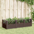 Plantenbak met pinnen 123,5x43,5x43,5 cm polypropeen bruin - AllerleiShop