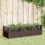 Plantenbak met pinnen 123,5x43,5x43,5 cm polypropeen bruin - AllerleiShop