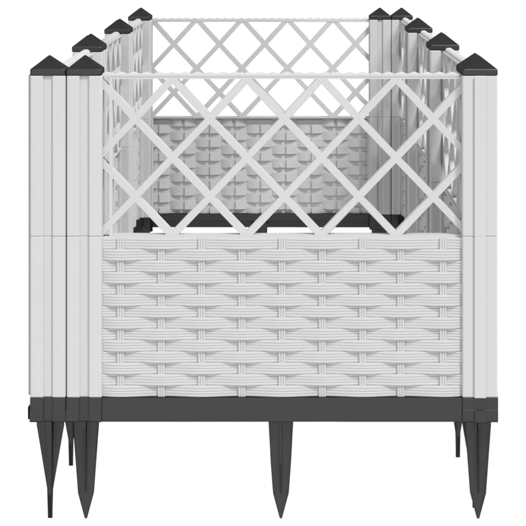 Plantenbak met pinnen 123,5x43,5x43,5 cm polypropeen wit - AllerleiShop