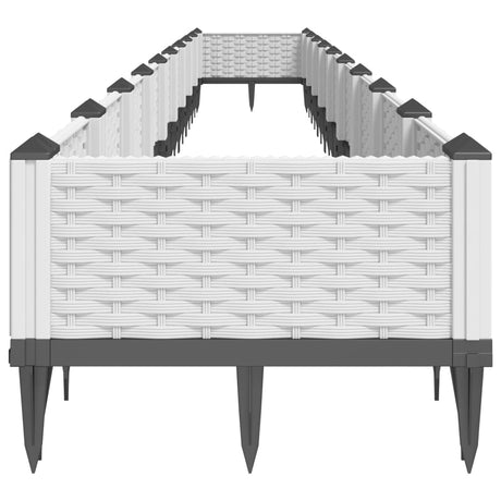 Plantenbak met pinnen 362,5x42,5x28,5 cm polypropeen wit - AllerleiShop