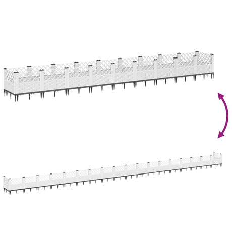 Plantenbak met pinnen 363,5x43,5x43,5 cm polypropeen wit - AllerleiShop