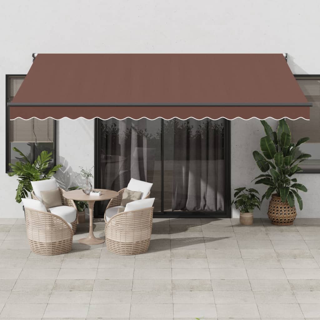 Luifel handmatig uittrekbaar 450x300 cm bruin