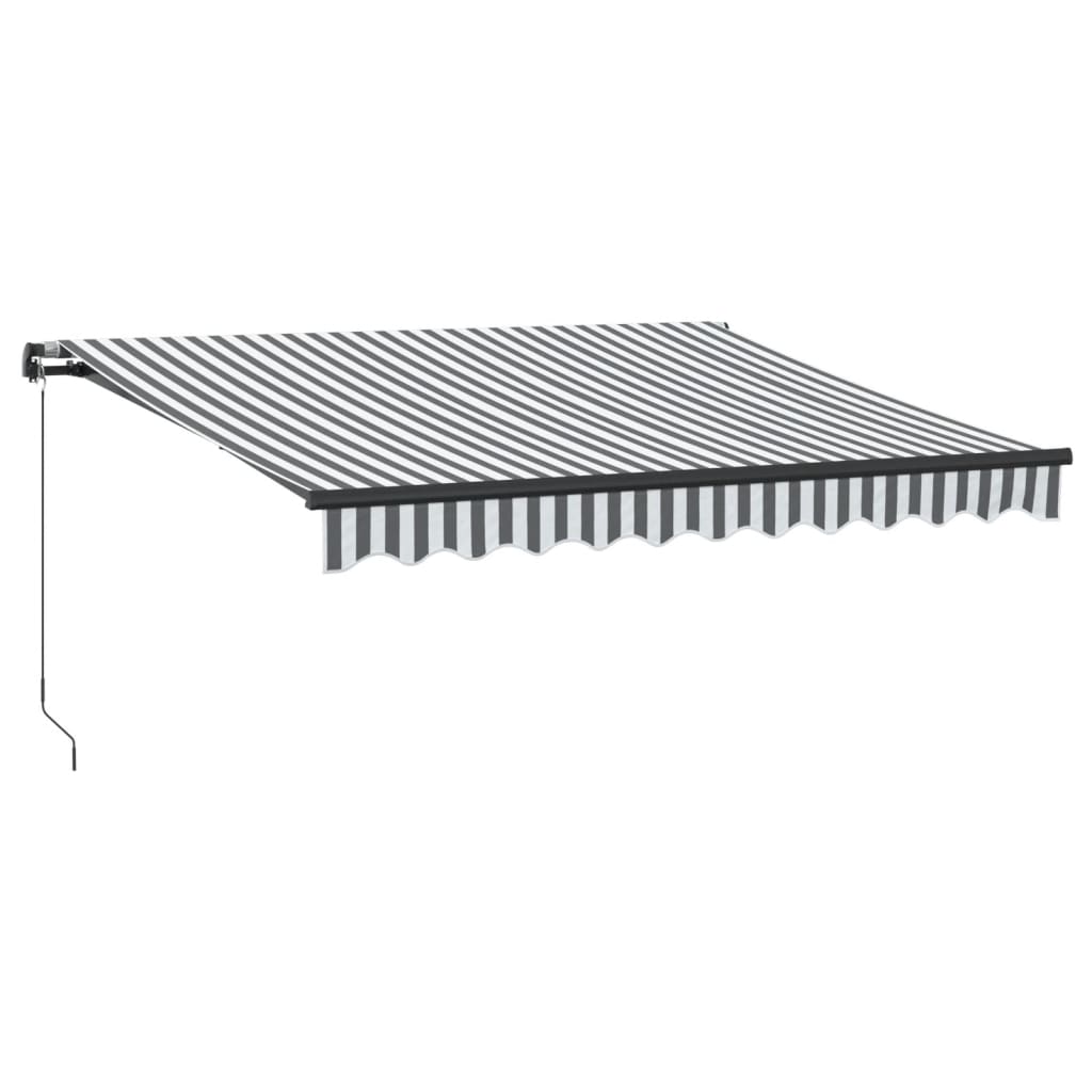Luifel handmatig uittrekbaar 300x250 cm antraciet en wit