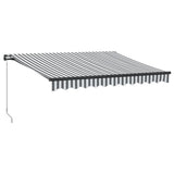 Luifel handmatig uittrekbaar 300x250 cm antraciet en wit